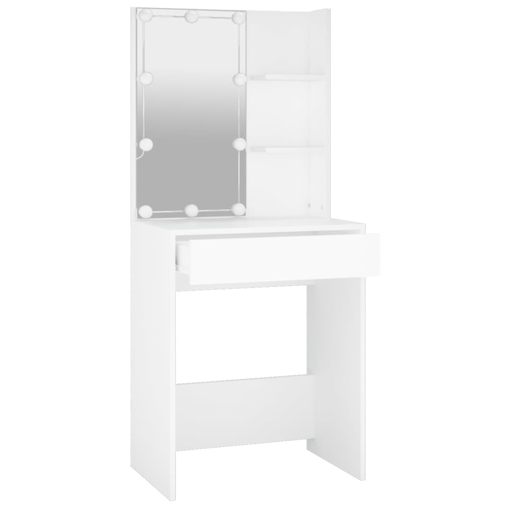 Kaptafel met LED-verlichting 60x40x140 cm wit