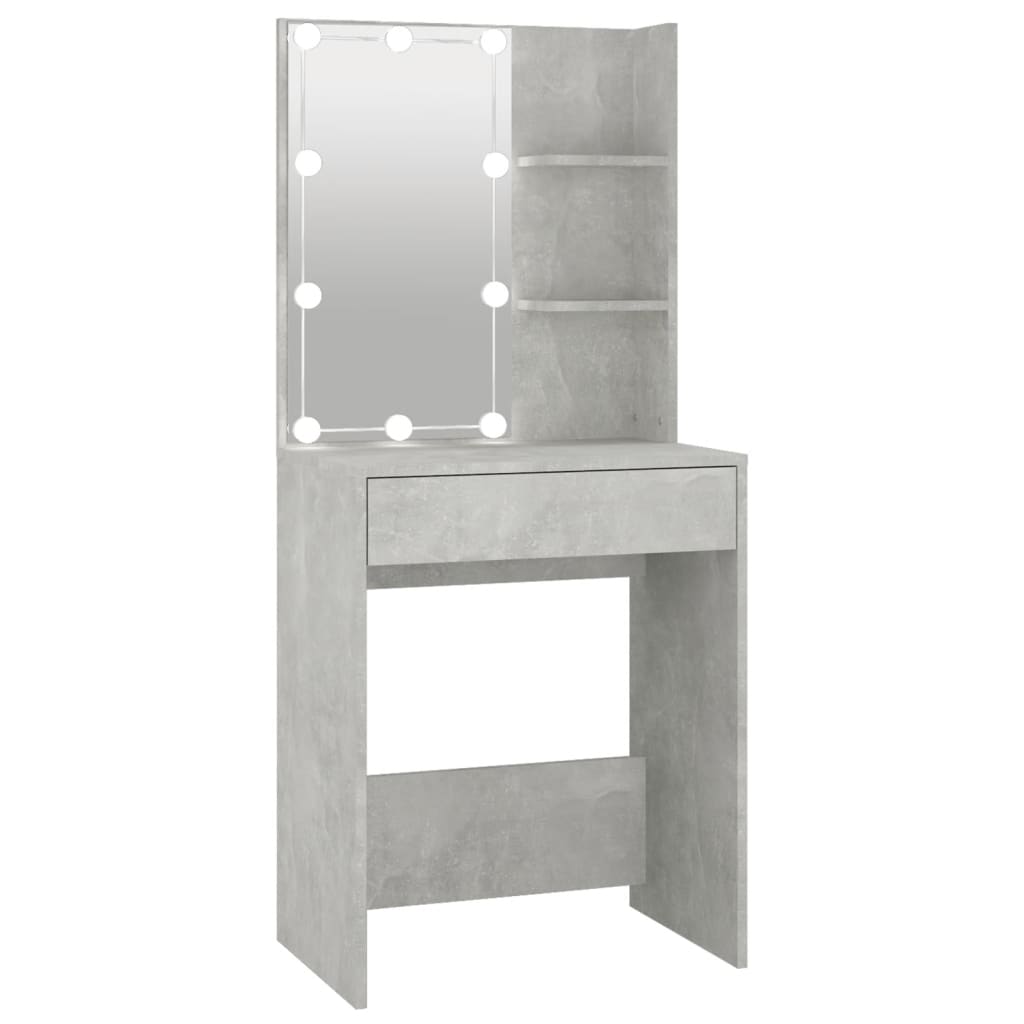 Kaptafel Met Led-Verlichting 60X40X140 Cm Betongrijs