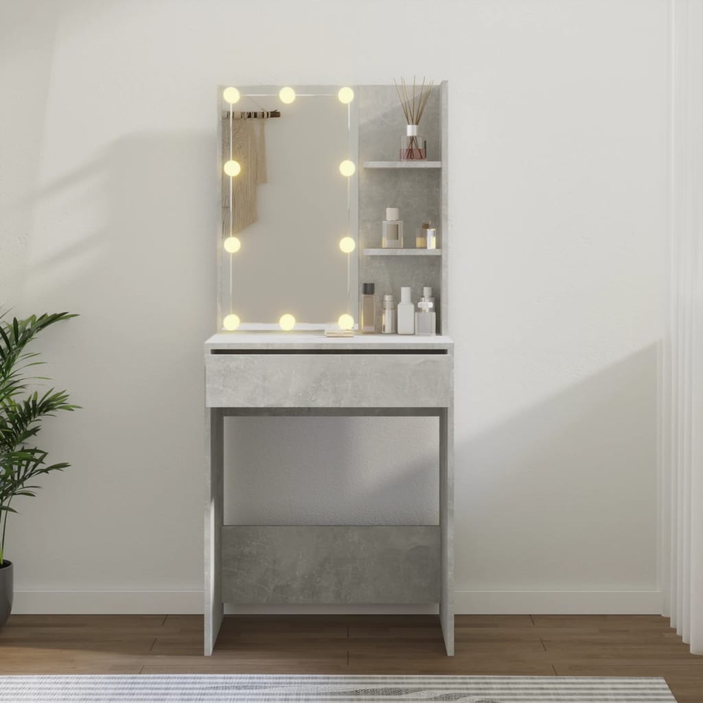 Kaptafel Met Led-Verlichting 60X40X140 Cm Betongrijs