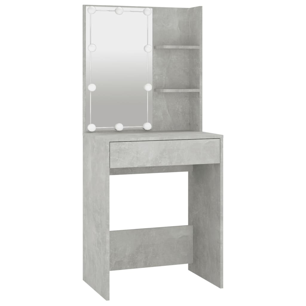 Kaptafel Met Led-Verlichting 60X40X140 Cm Betongrijs