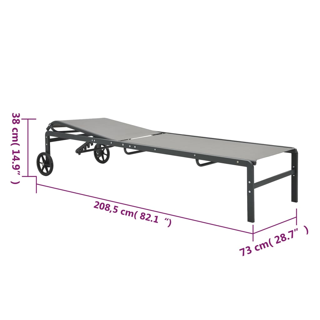 Ligbedden 2 st met tafel textileen en staal