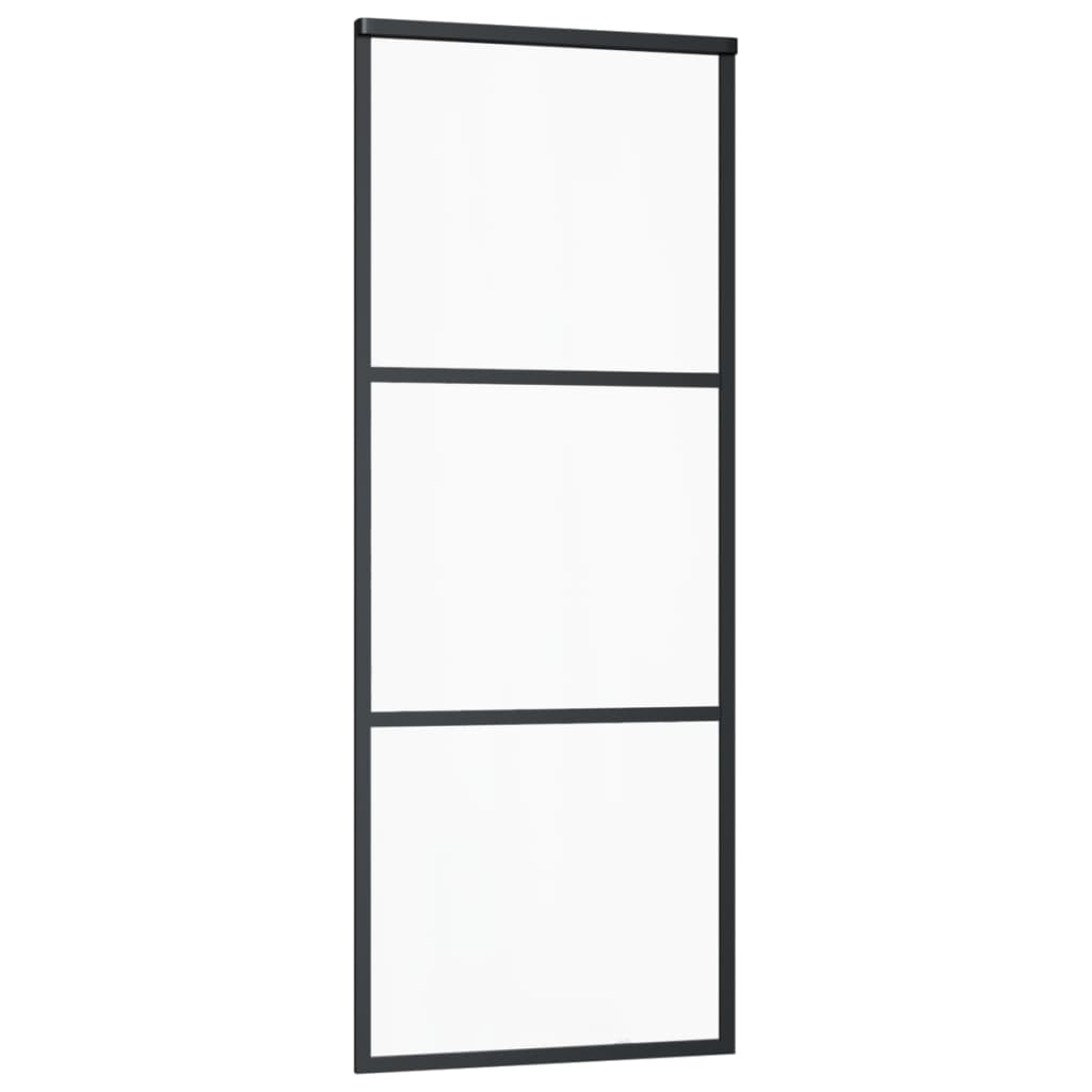 Schuifdeur met beslag 76x205 cm aluminium en ESG-glas