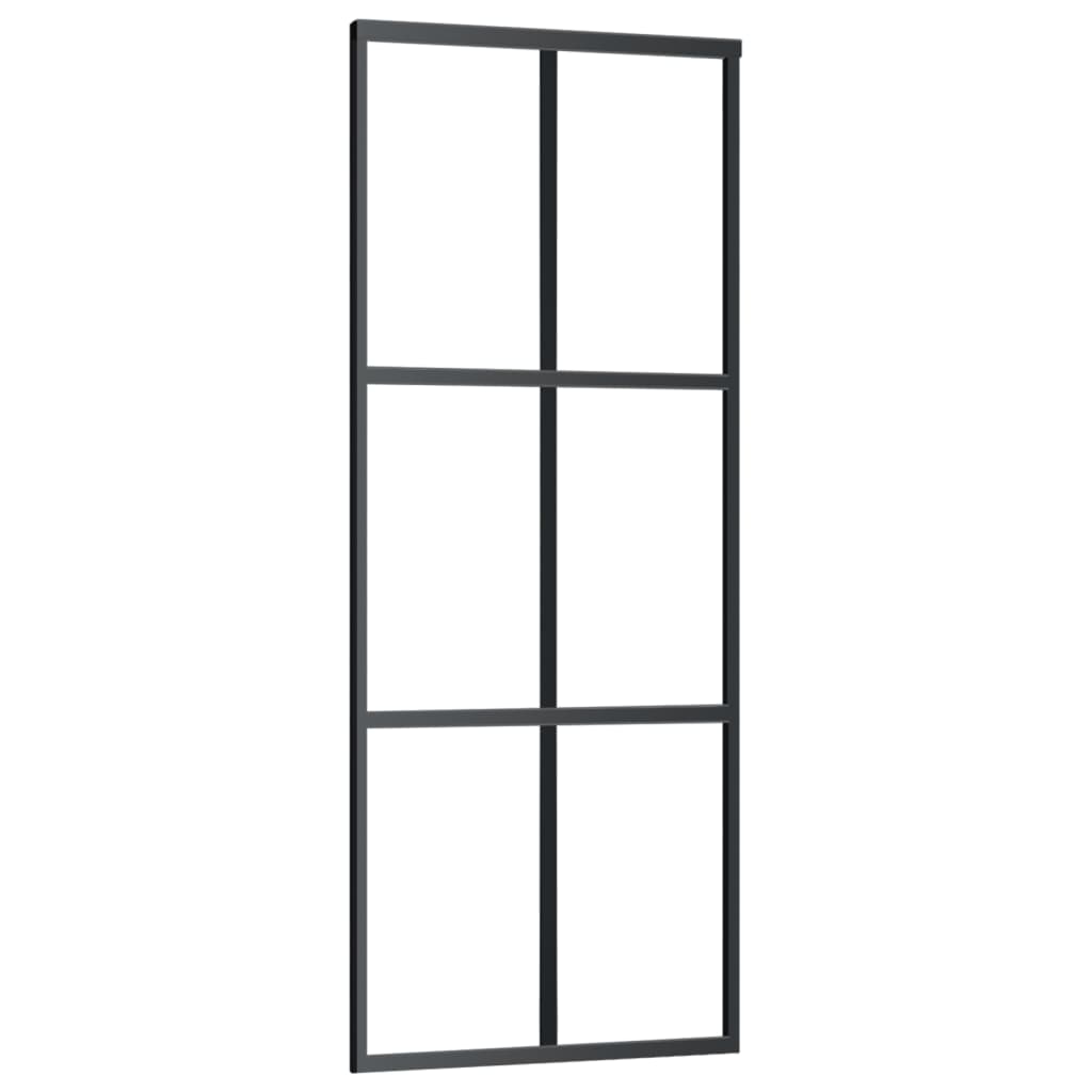 Schuifdeur met beslag 76x205 cm aluminium en ESG-glas