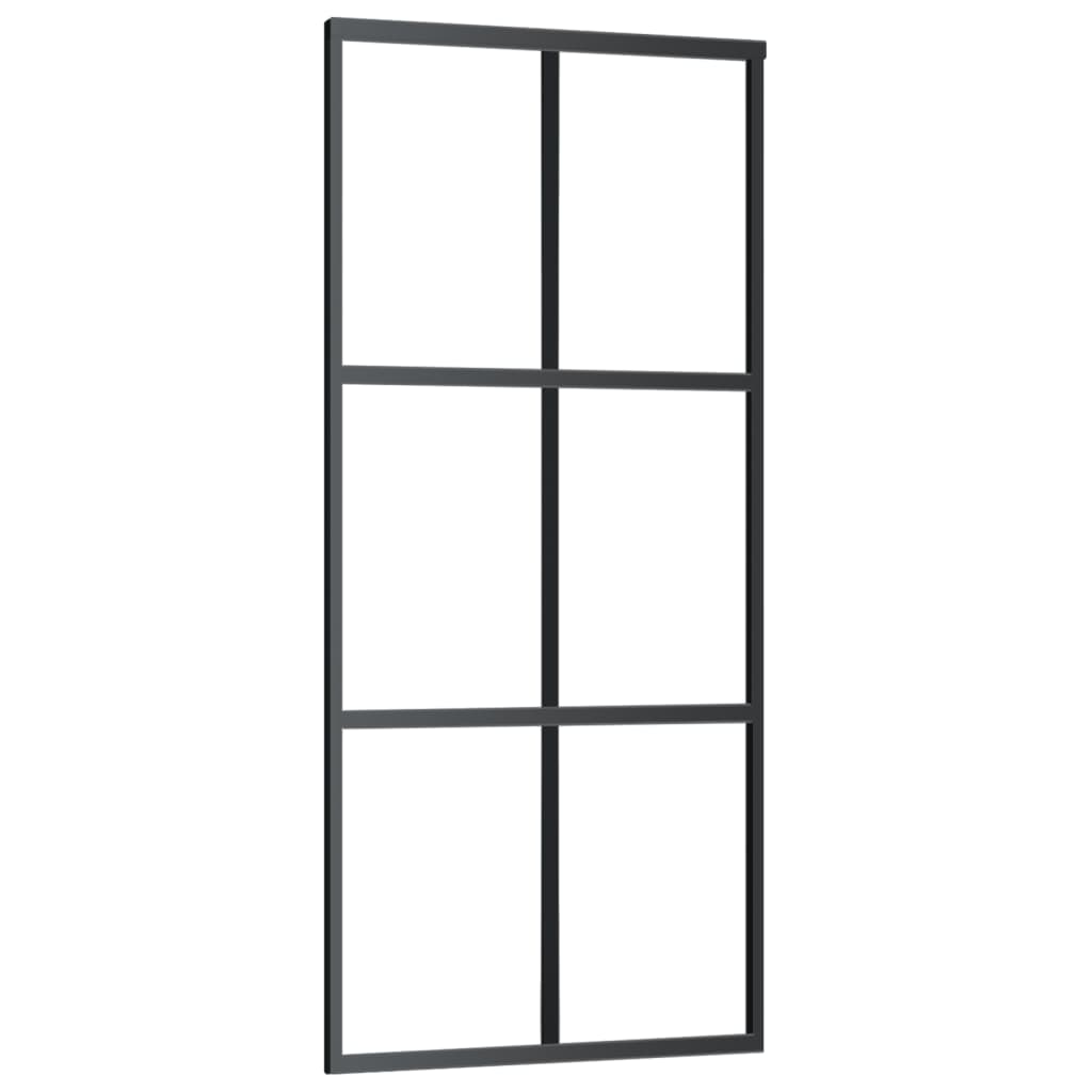 Schuifdeur met beslag 90x205 cm aluminium en ESG-glas