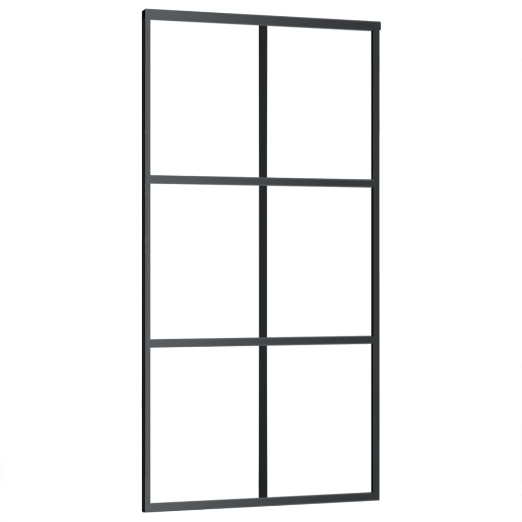 Schuifdeur met beslag 102x205 cm aluminium en ESG-glas