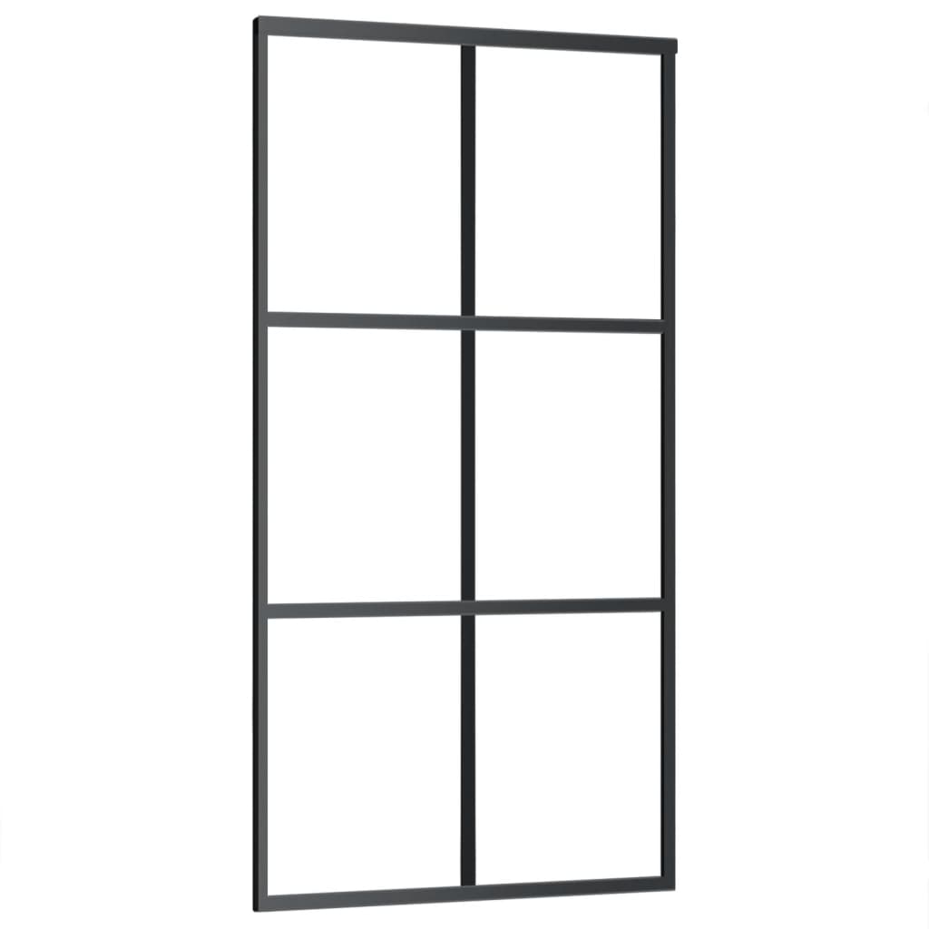 Schuifdeur Met Beslag 102X205 Cm Aluminium En Esg-Glas 102 x 205 cm (200 cm schuifrail) 3x2 raster