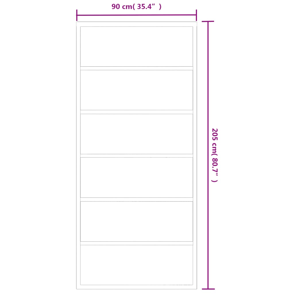 Schuifdeur met beslag 90x205 cm aluminium en ESG-glas