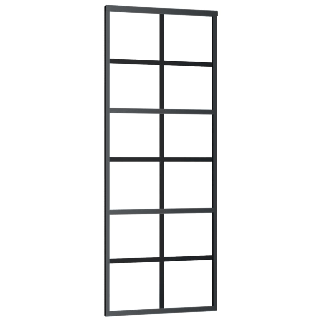 Schuifdeur met beslag 76x205 cm aluminium en ESG-glas