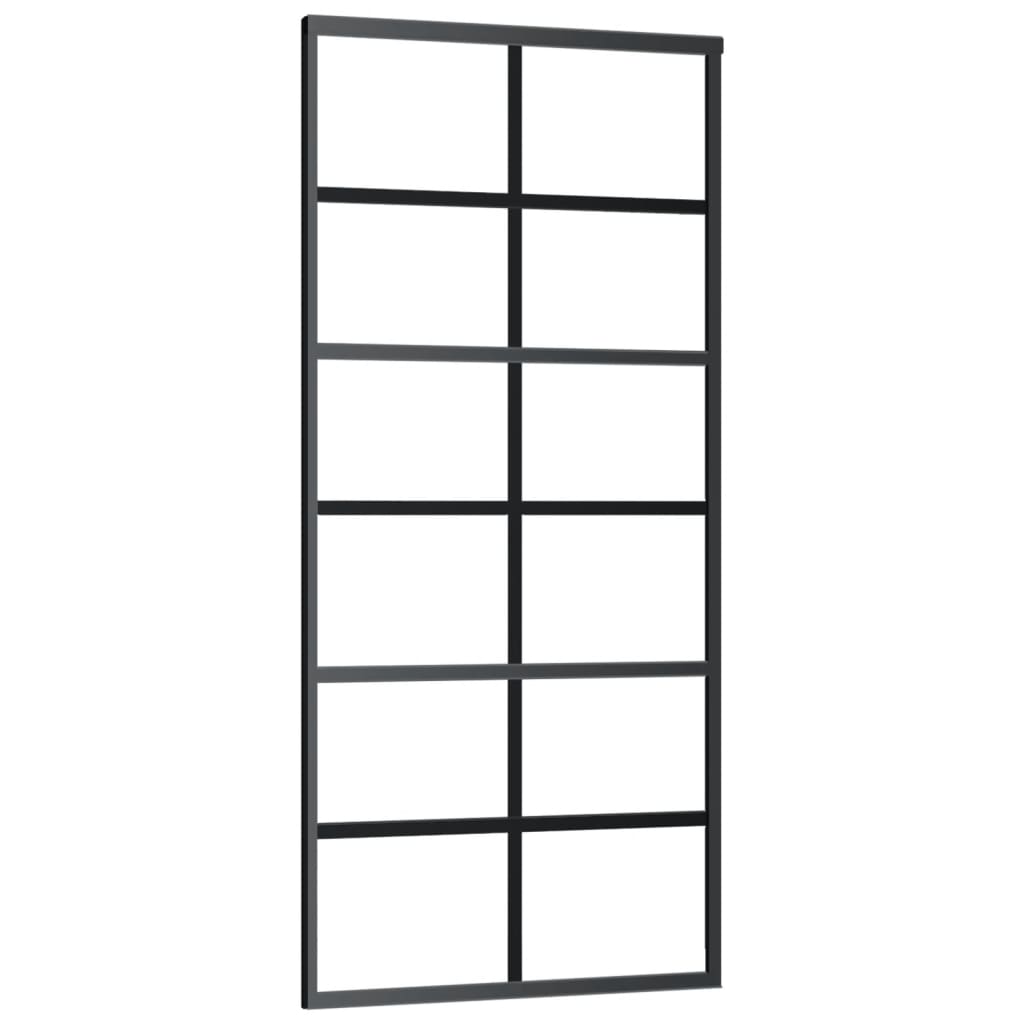 Schuifdeur met beslag 90x205 cm aluminium en ESG-glas