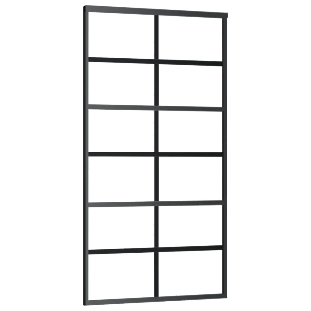 Schuifdeur met beslag 102x205 cm aluminium en ESG-glas