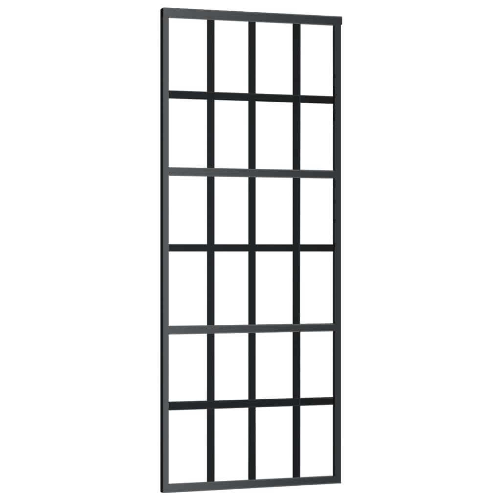 Schuifdeur met beslag 76x205 cm aluminium en ESG-glas