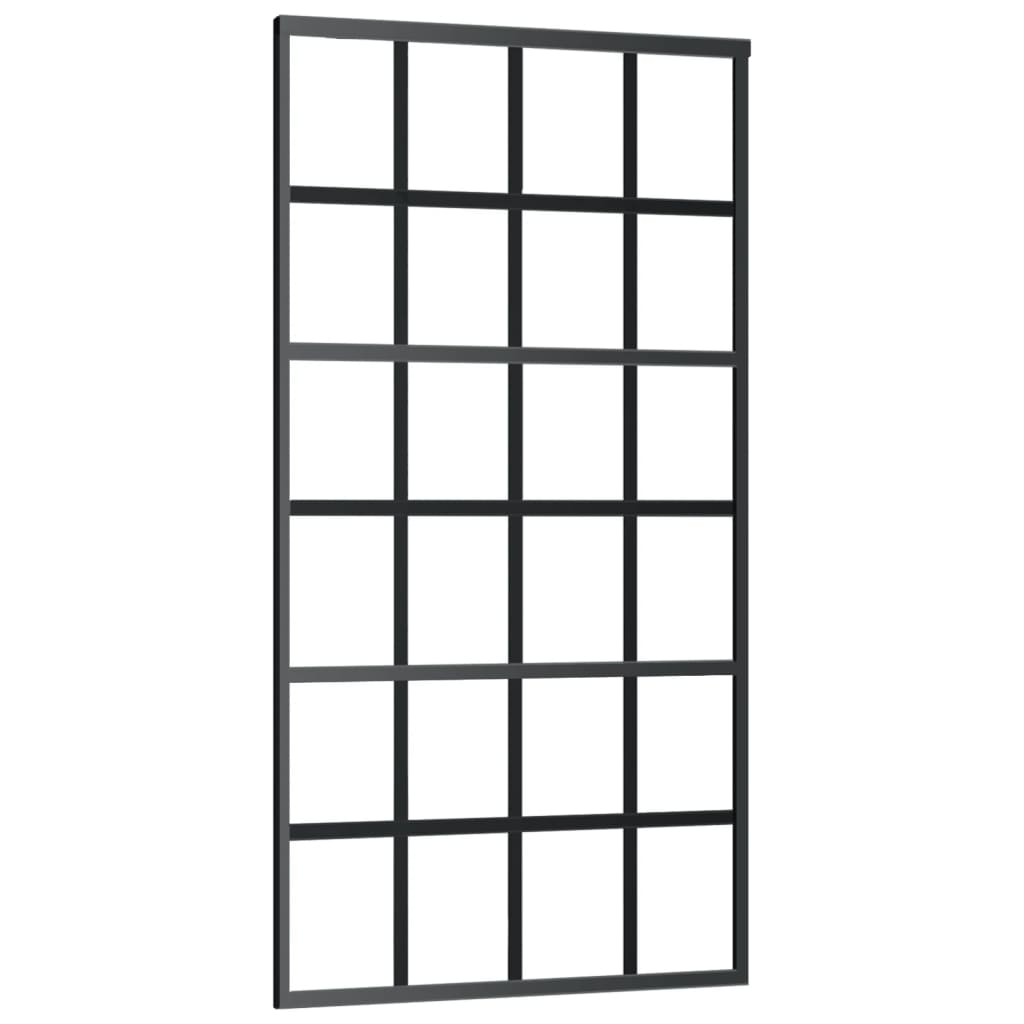 Schuifdeur met beslag 102x205 cm aluminium en ESG-glas