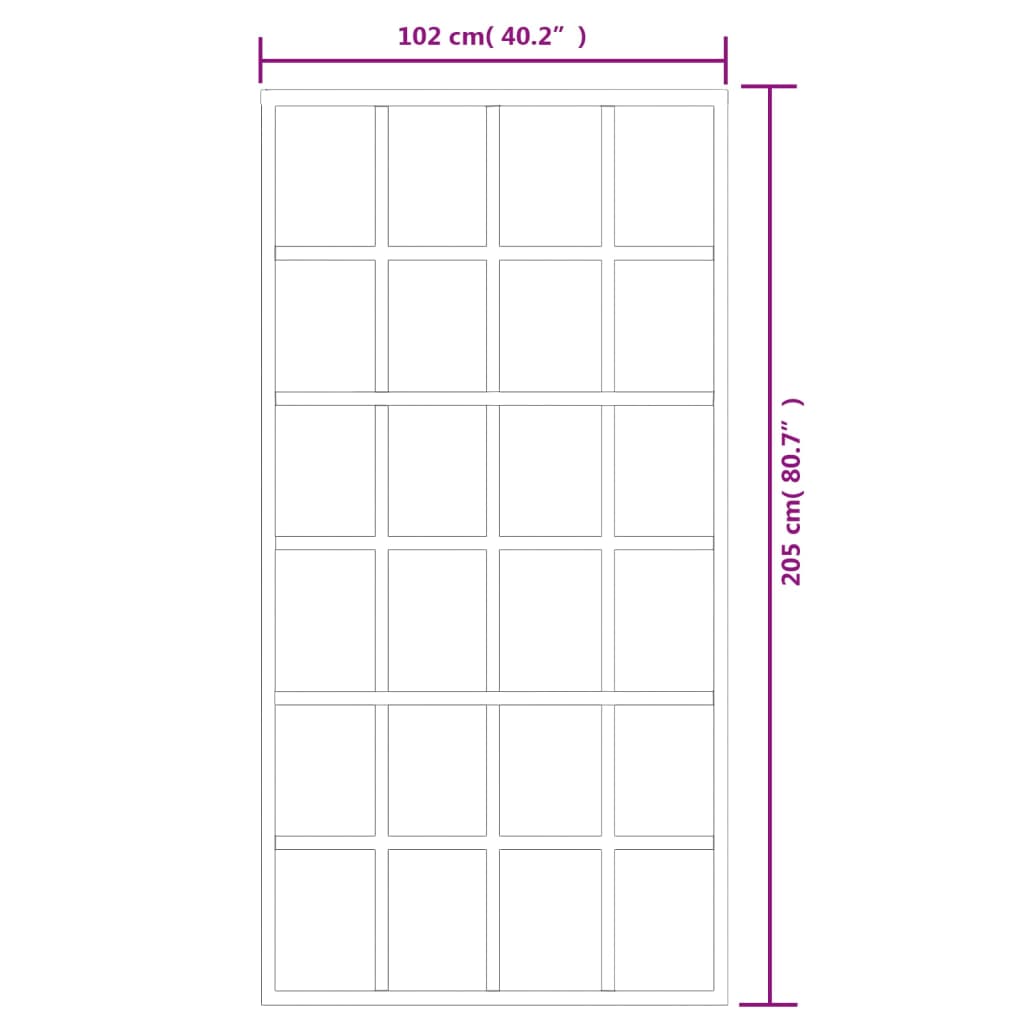 Schuifdeur met beslag 102x205 cm aluminium en ESG-glas