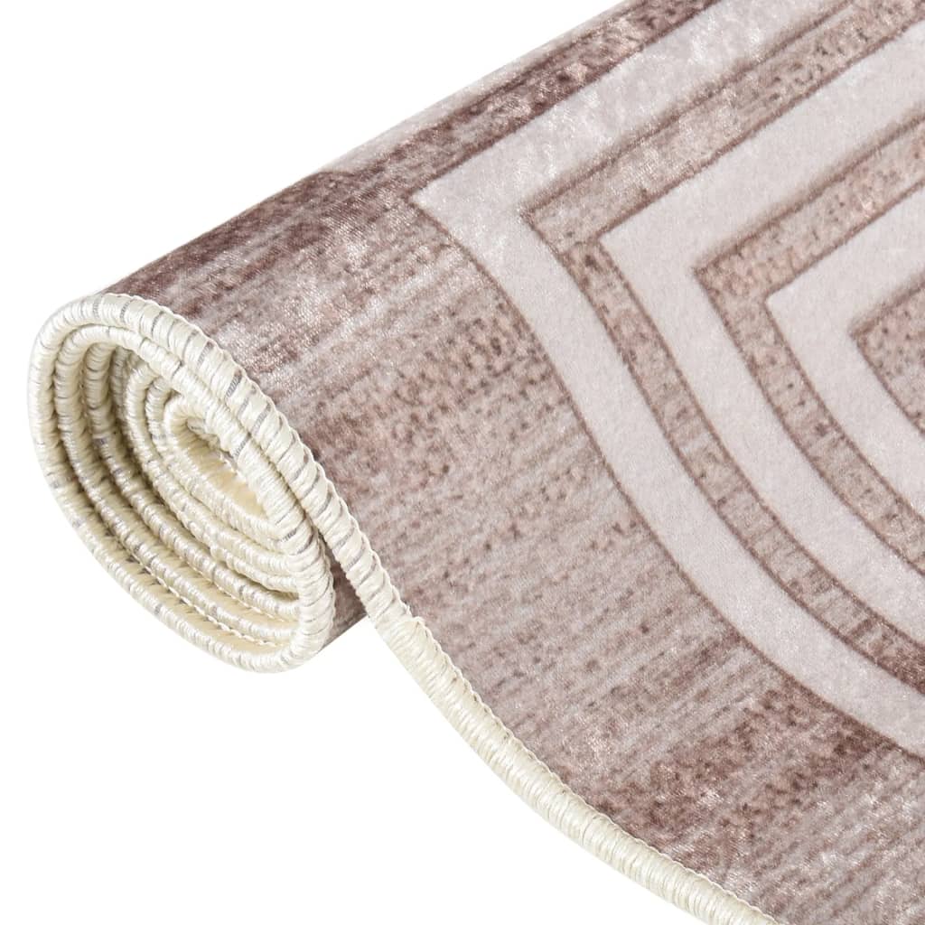 Vloerkleed Wasbaar Anti-Slip 160X230 Cm Beige 160 x 230 cm Beige en goud