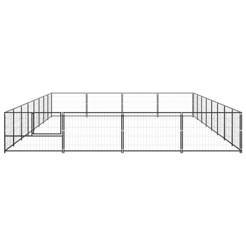 Hondenkennel 32 m² staal zwart