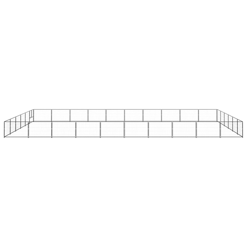 Hondenkennel 60 m² staal zwart