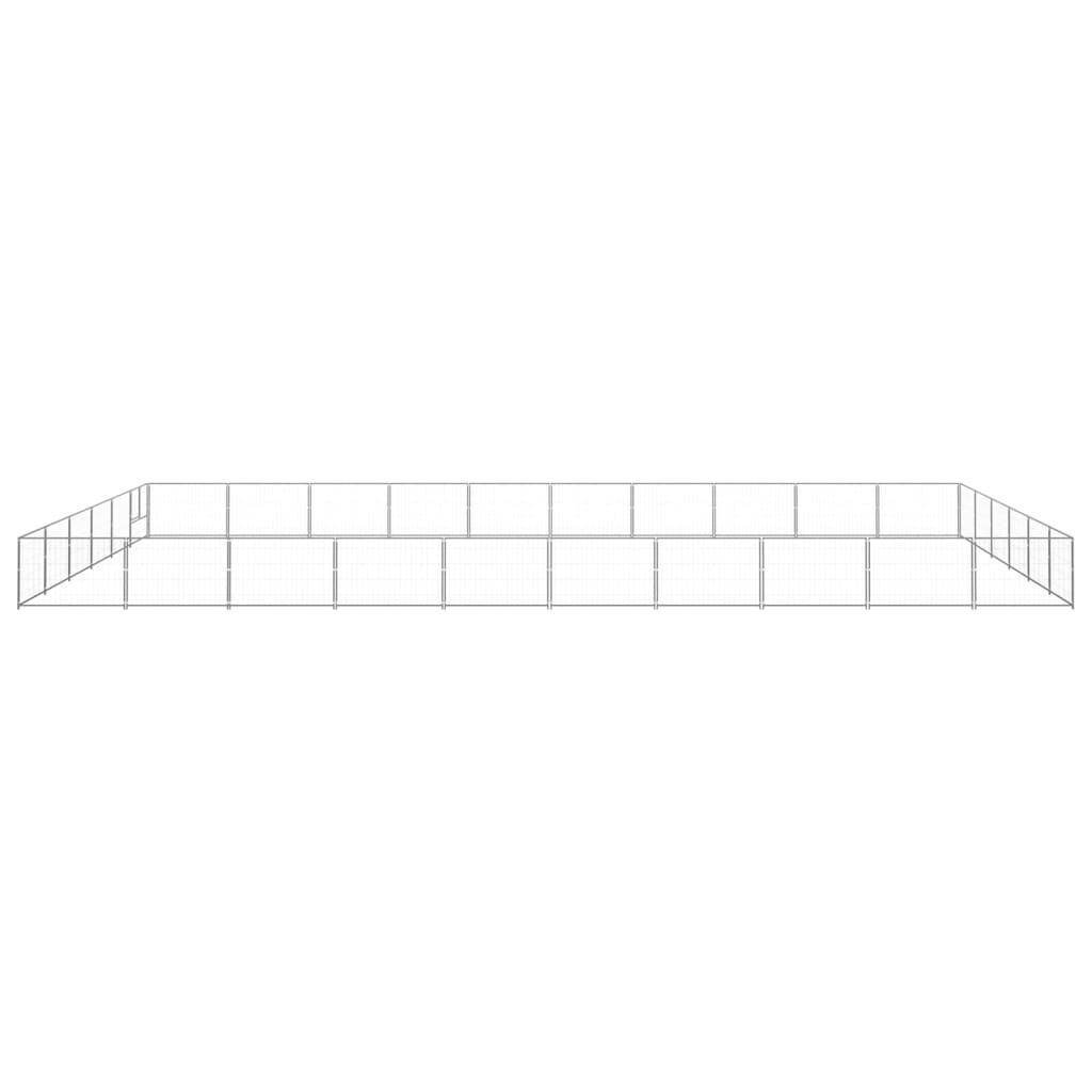 Hondenkennel 60 m² staal zilverkleurig