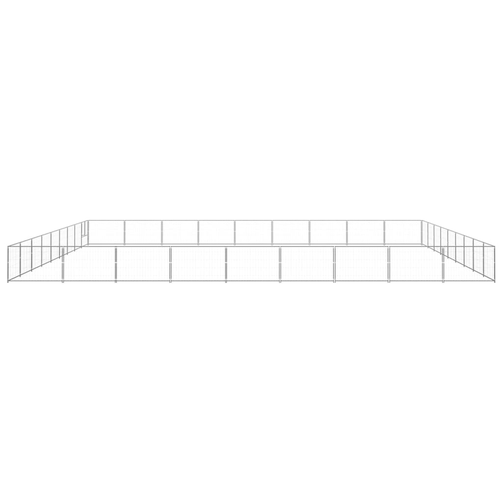 Hondenkennel 81 m² staal zilverkleurig
