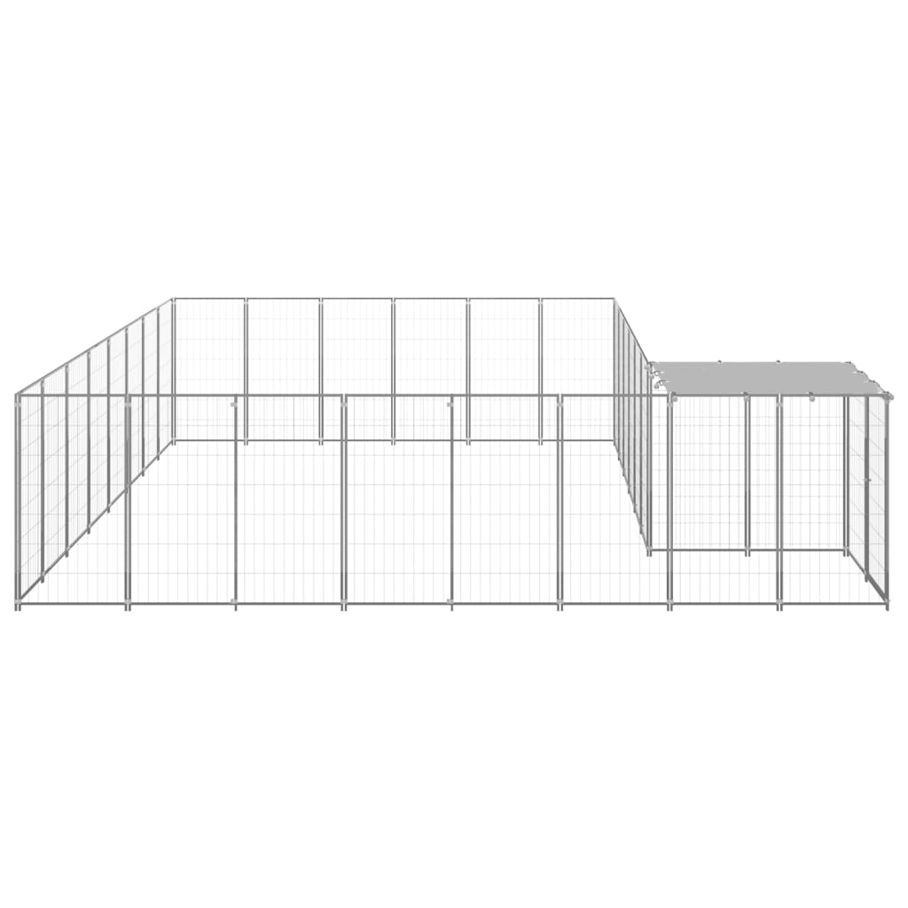 Hondenkennel 15,73 m² staal zilverkleurig