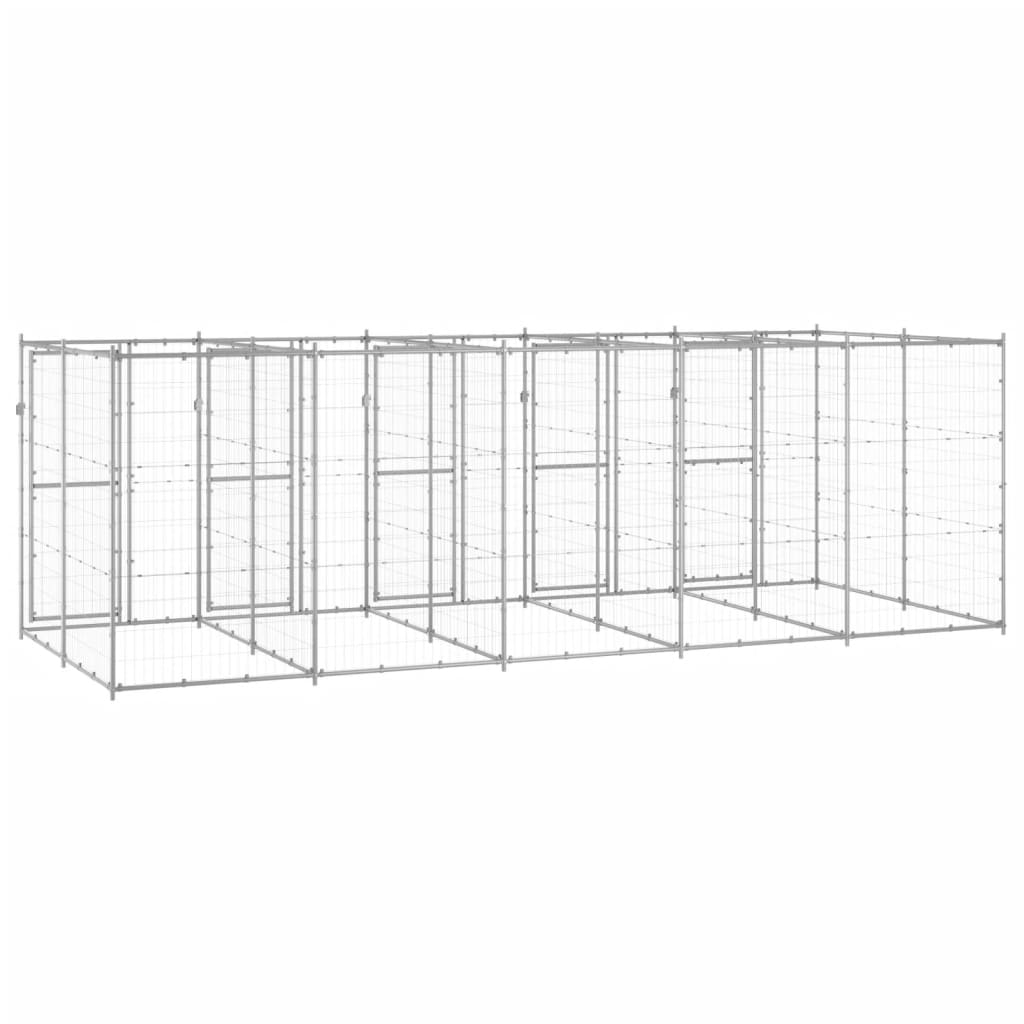 Hondenkennel 12,1 m² gegalvaniseerd staal