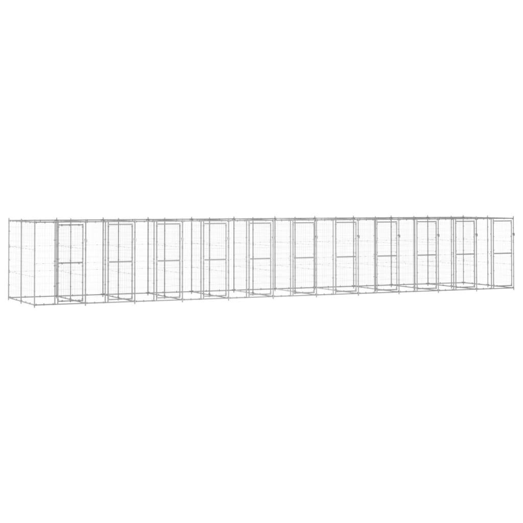 Hondenkennel 26,62 m² gegalvaniseerd staal