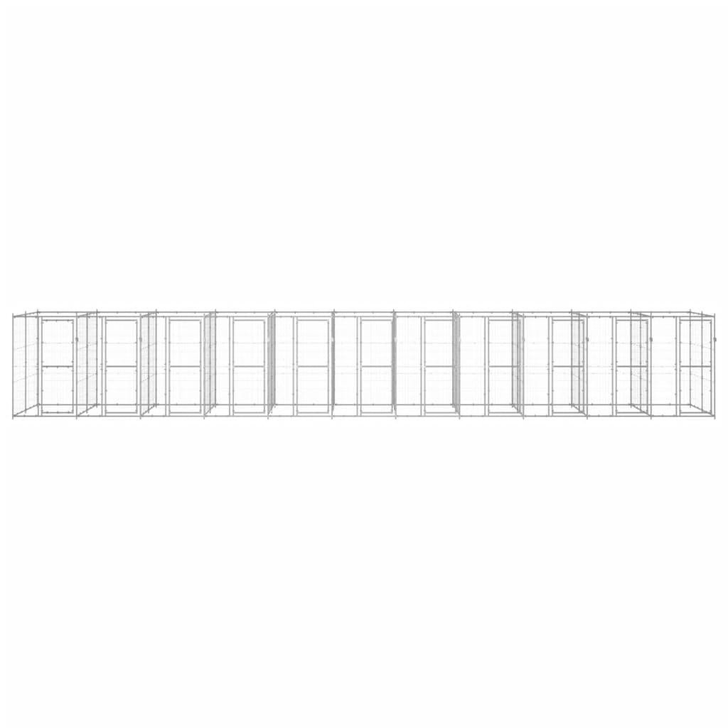 Hondenkennel 26,62 m² gegalvaniseerd staal