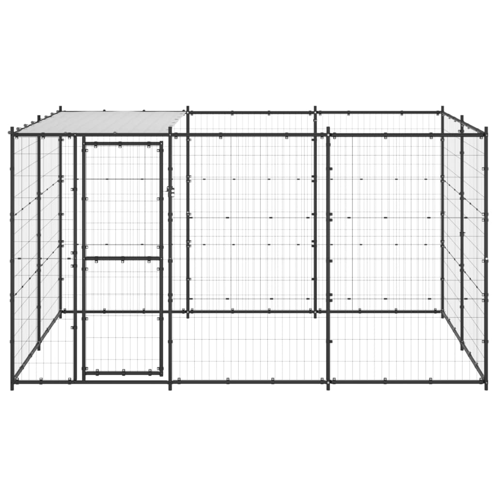 Hondenkennel met dak 7,26 m² staal