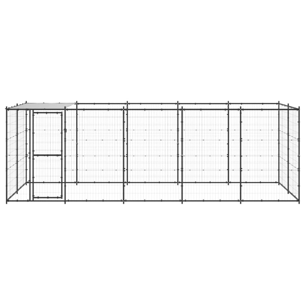 Hondenkennel met dak 12,1 m² staal