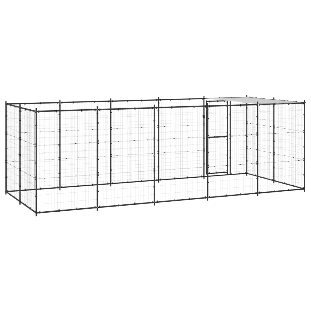 Hondenkennel met dak 12,1 m² staal