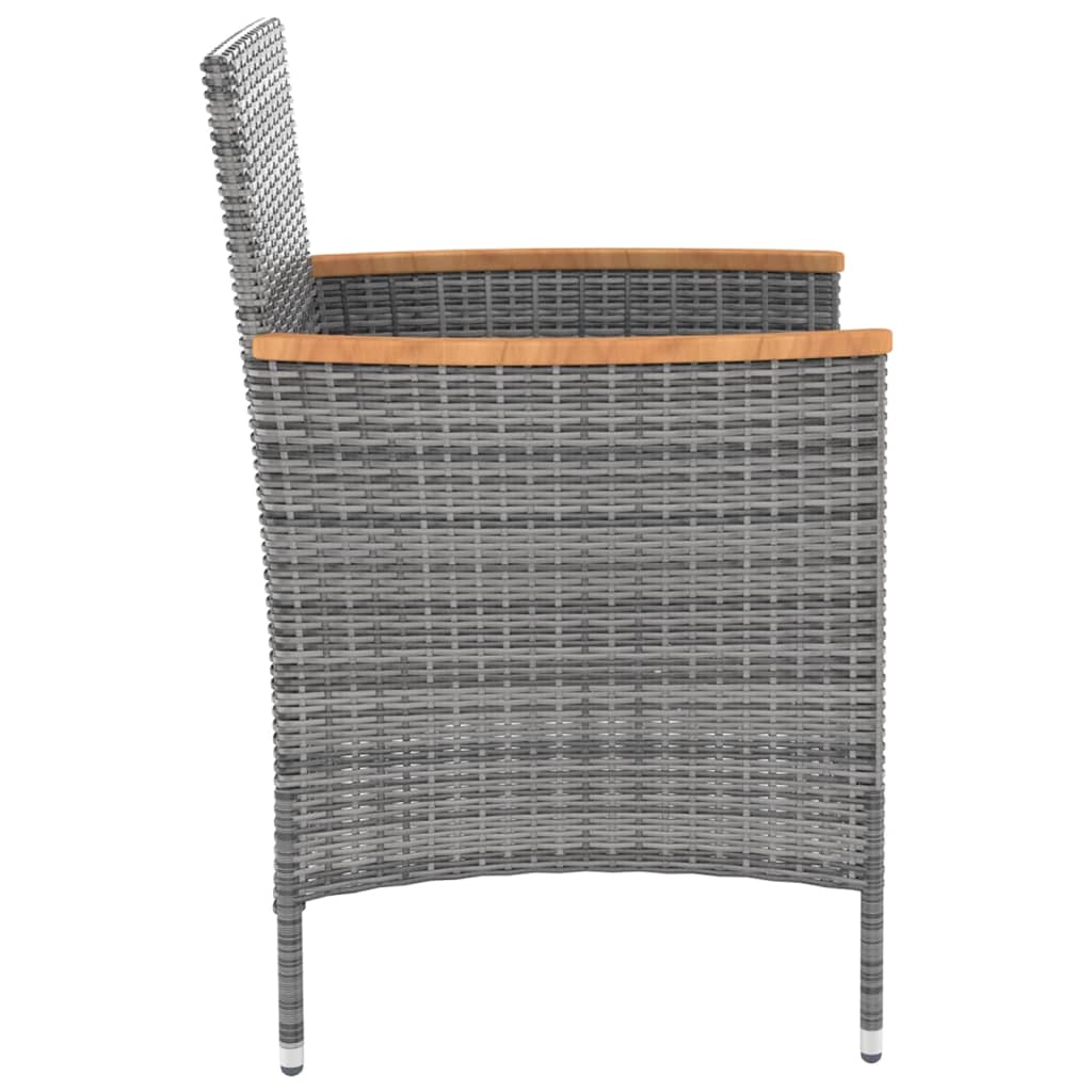 Tuinstoelen 4 st poly rattan grijs