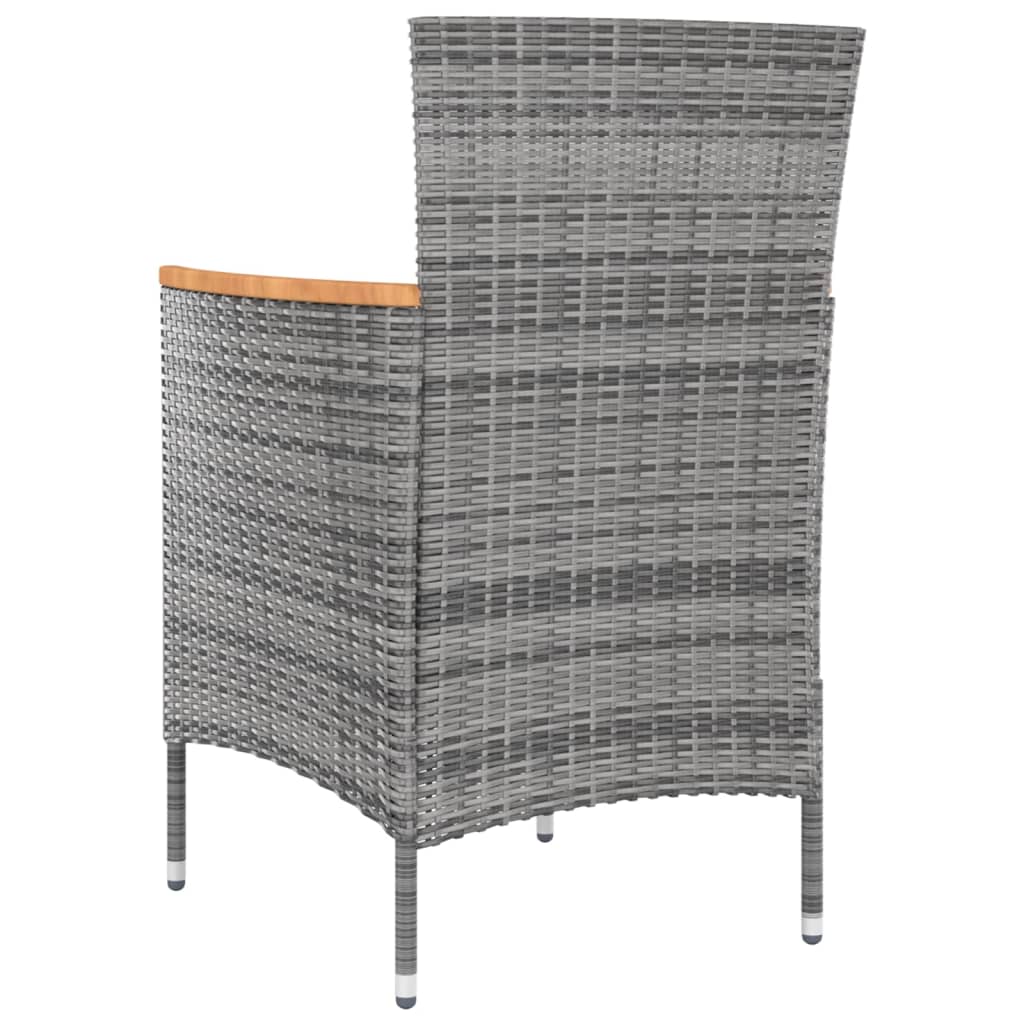 Tuinstoelen 4 st poly rattan grijs