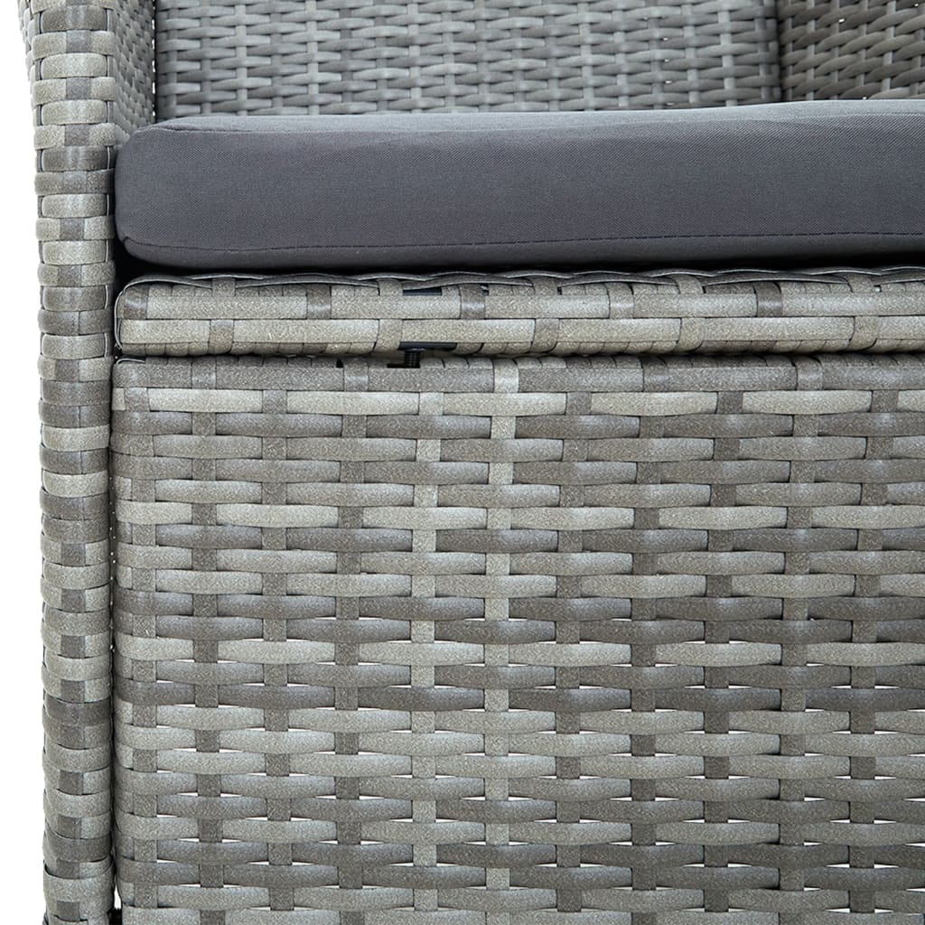 Tuinstoelen 4 st poly rattan grijs