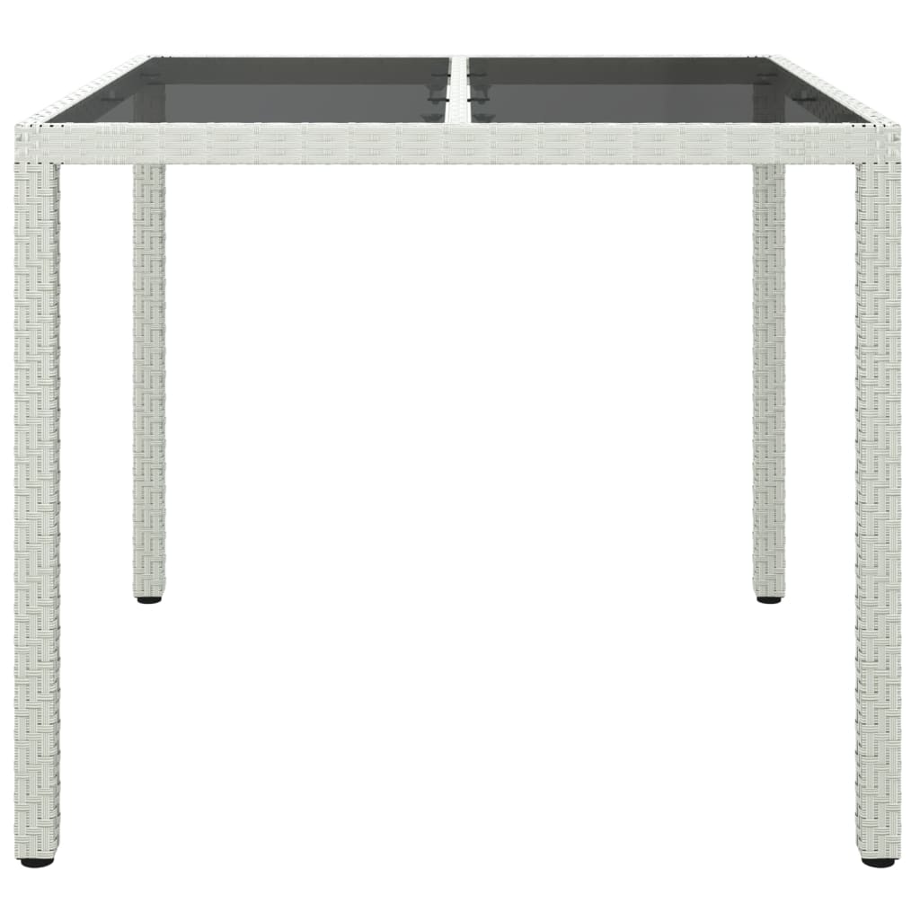 Tuintafel Gehard Glas En Poly Rattan 90 x 90 x 75 cm Wit