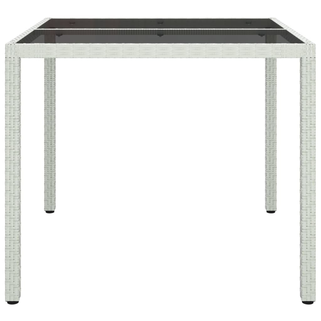 Tuintafel Gehard Glas En Poly Rattan 90 x 90 x 75 cm Wit