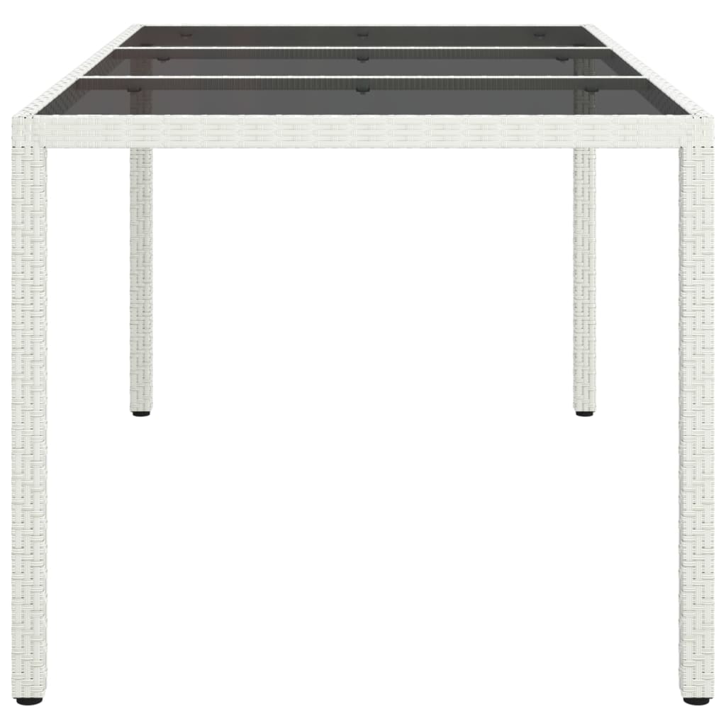 Tuintafel Gehard Glas En Poly Rattan 150 x 90 x 75 cm Wit