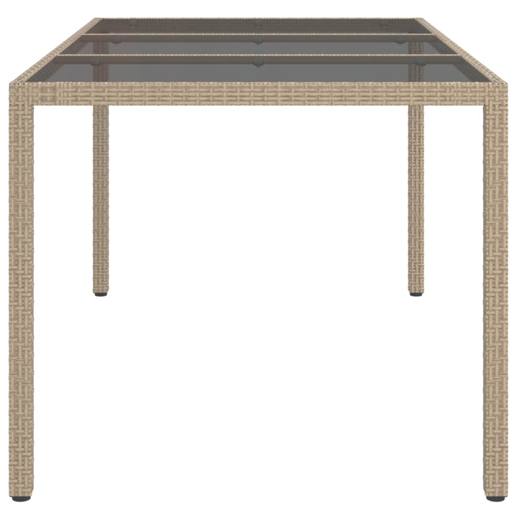 Tuintafel Gehard Glas En Poly Rattan 150 x 90 x 75 cm Beige