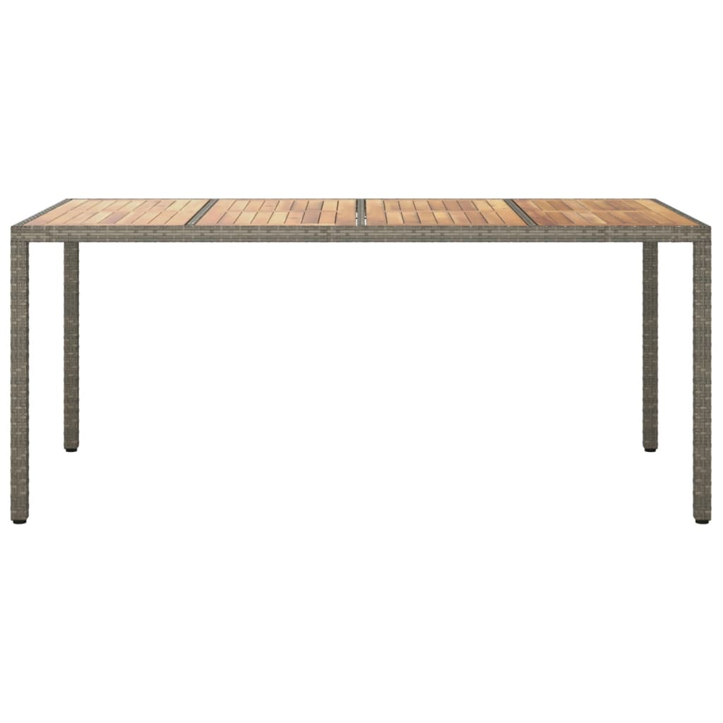 Tuintafel Poly Rattan En Acaciahout 190 x 90 x 75 cm Grijs