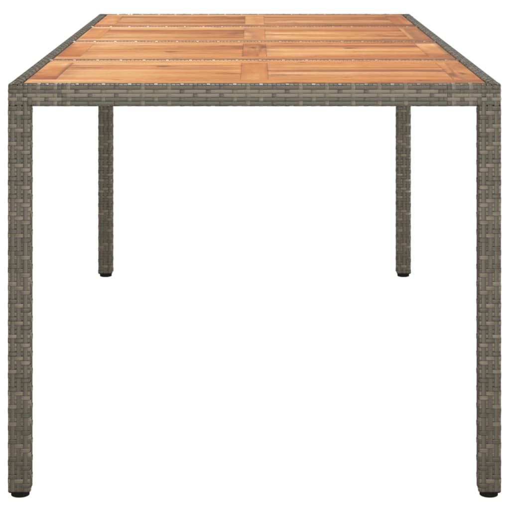 Tuintafel Poly Rattan En Acaciahout 190 x 90 x 75 cm Grijs