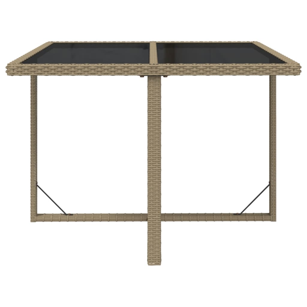 Tuintafel 09X07X74 Cm Poly Rattan En Glas Beige