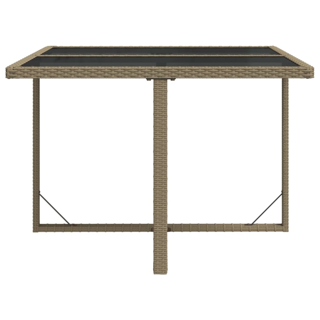 Tuintafel 09X07X74 Cm Poly Rattan En Glas Beige