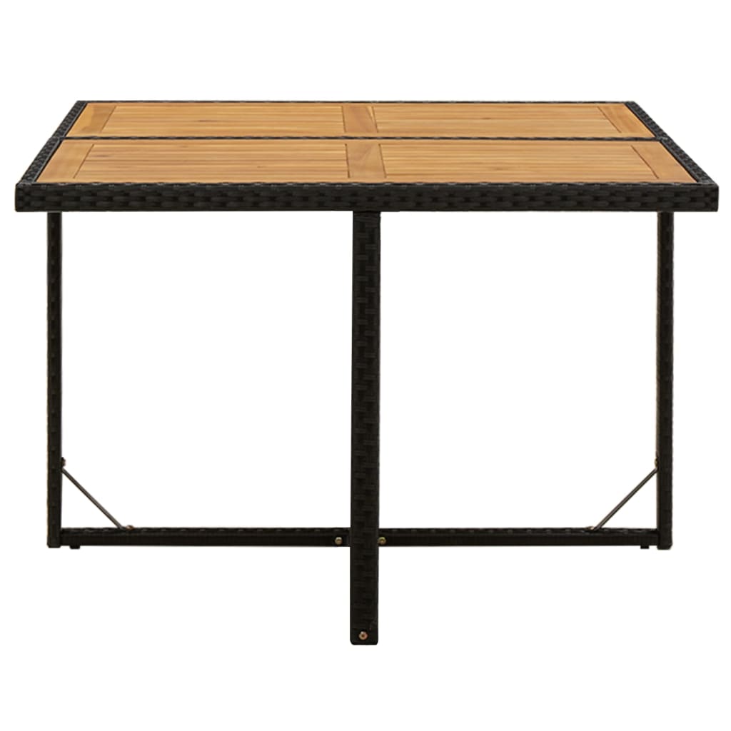 Tuintafel 09X07X74 Cm Poly Rattan En Massief Acaciahout Zwart