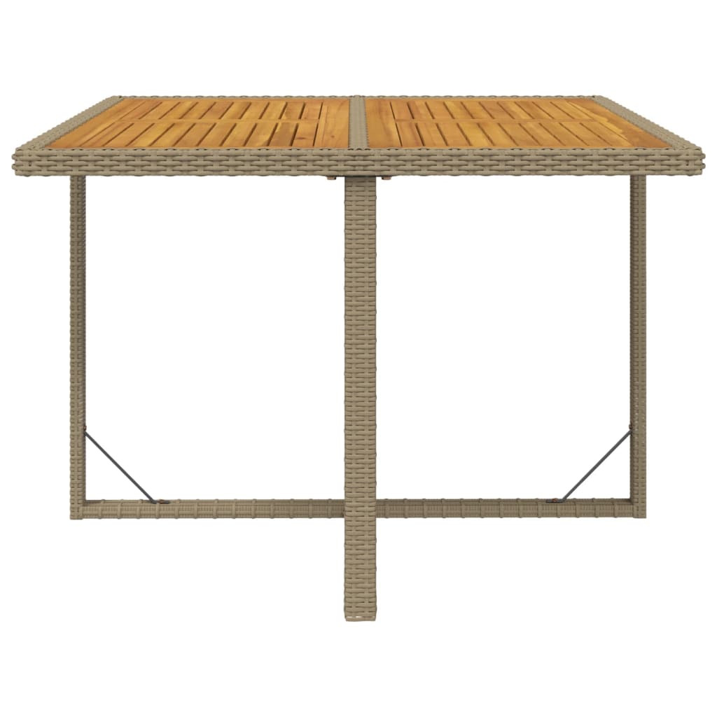 Tuintafel 09X07X74 Cm Poly Rattan En Massief Acaciahout Beige