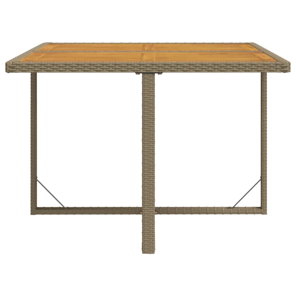 Tuintafel 09X07X74 Cm Poly Rattan En Massief Acaciahout Beige