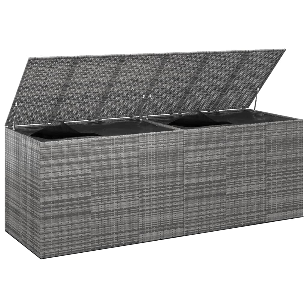 Tuinbox 291X100,5X104 Cm Polyetheen Rattan Grijs 291 x 100.5 x 104 cm