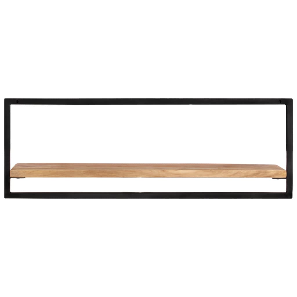 Wandschappen 2 St 100X24X35 Cm Massief Acaciahout En Staal 100 x 24 x 35 cm