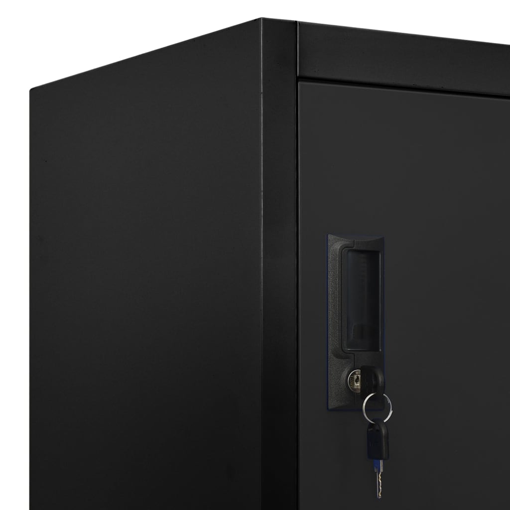 Lockerkast 90X45X180 Cm Staal Zwart Met 6 lockers