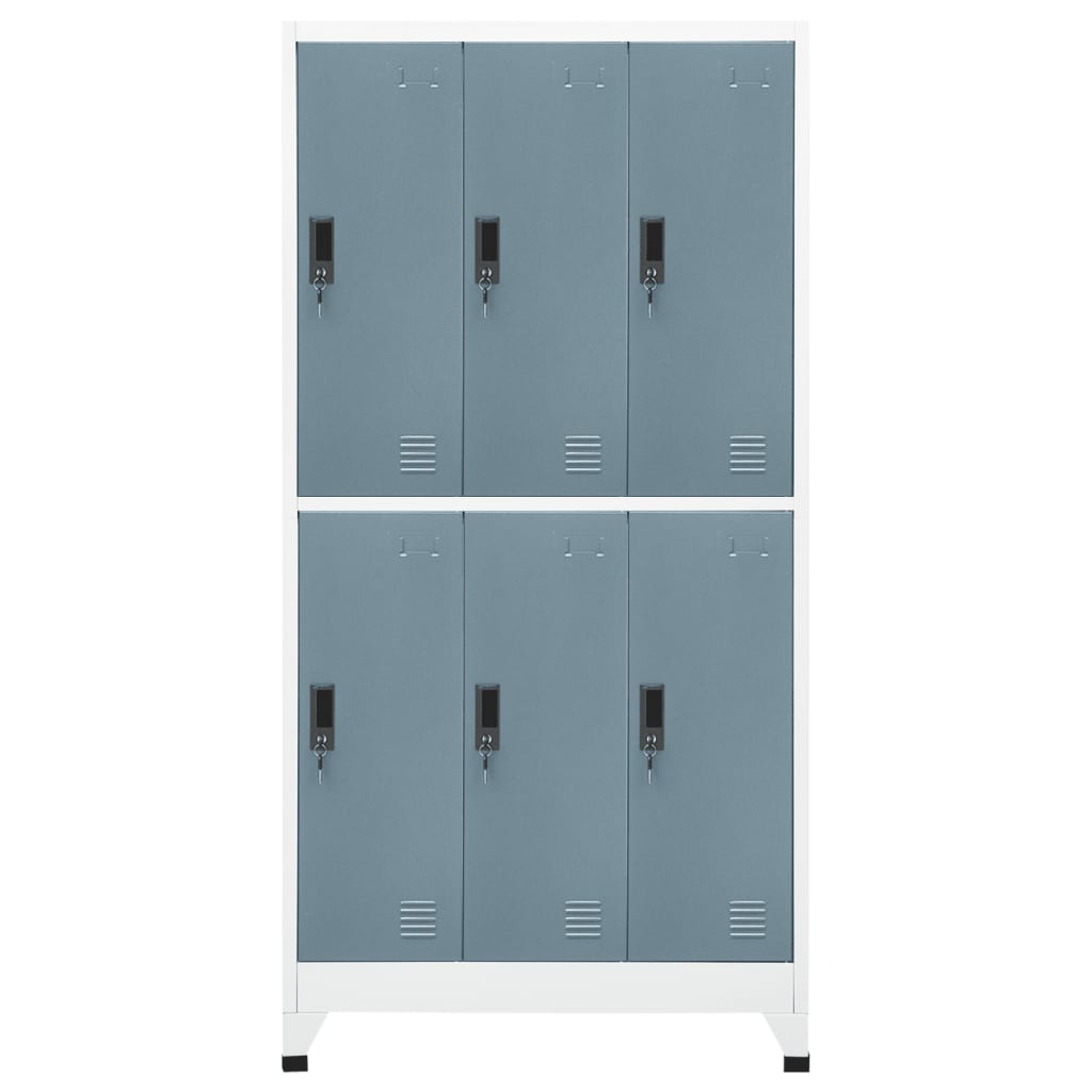 Lockerkast 90x45x180 cm staal lichtgrijs en donkergrijs