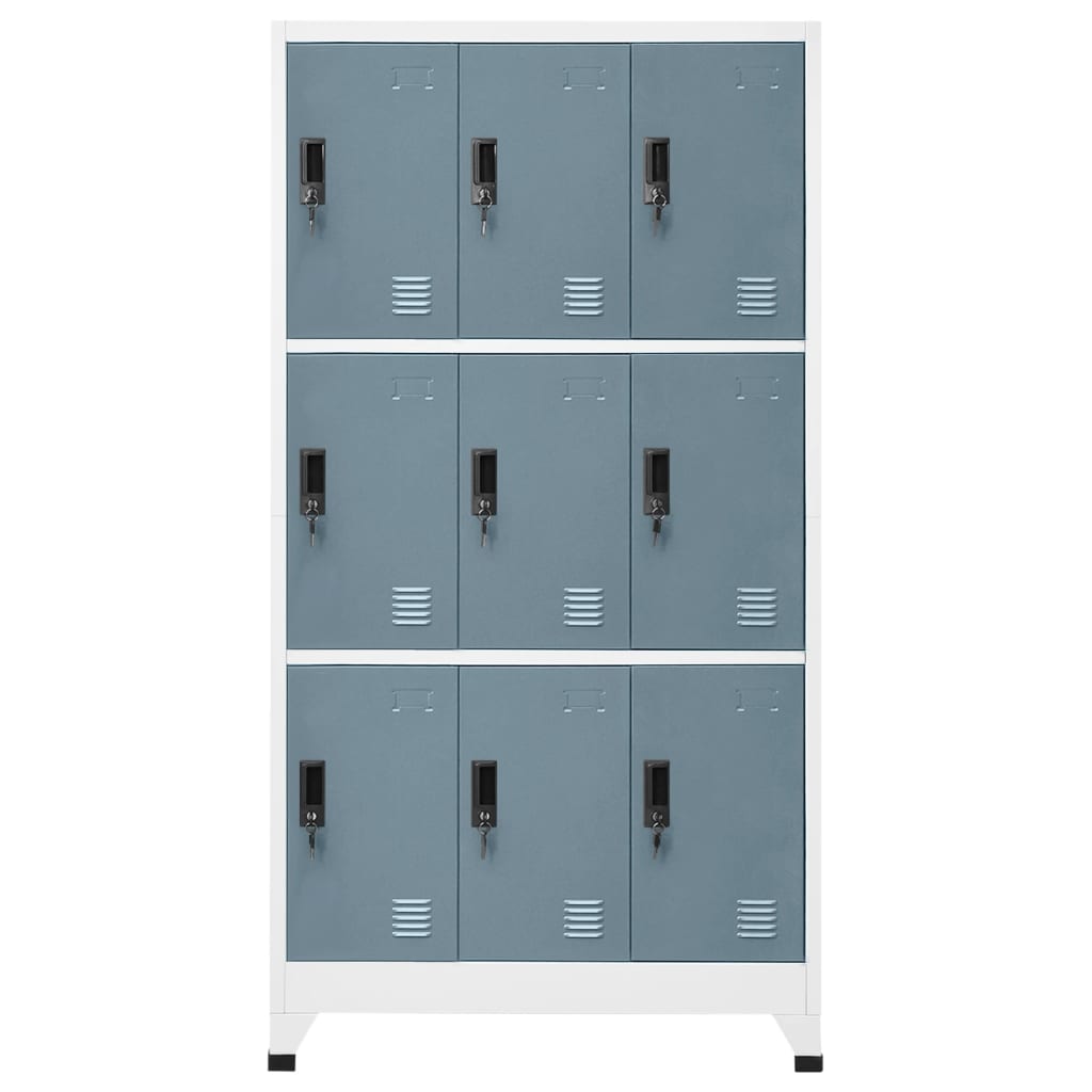 Lockerkast 90x45x180 cm staal lichtgrijs en donkergrijs