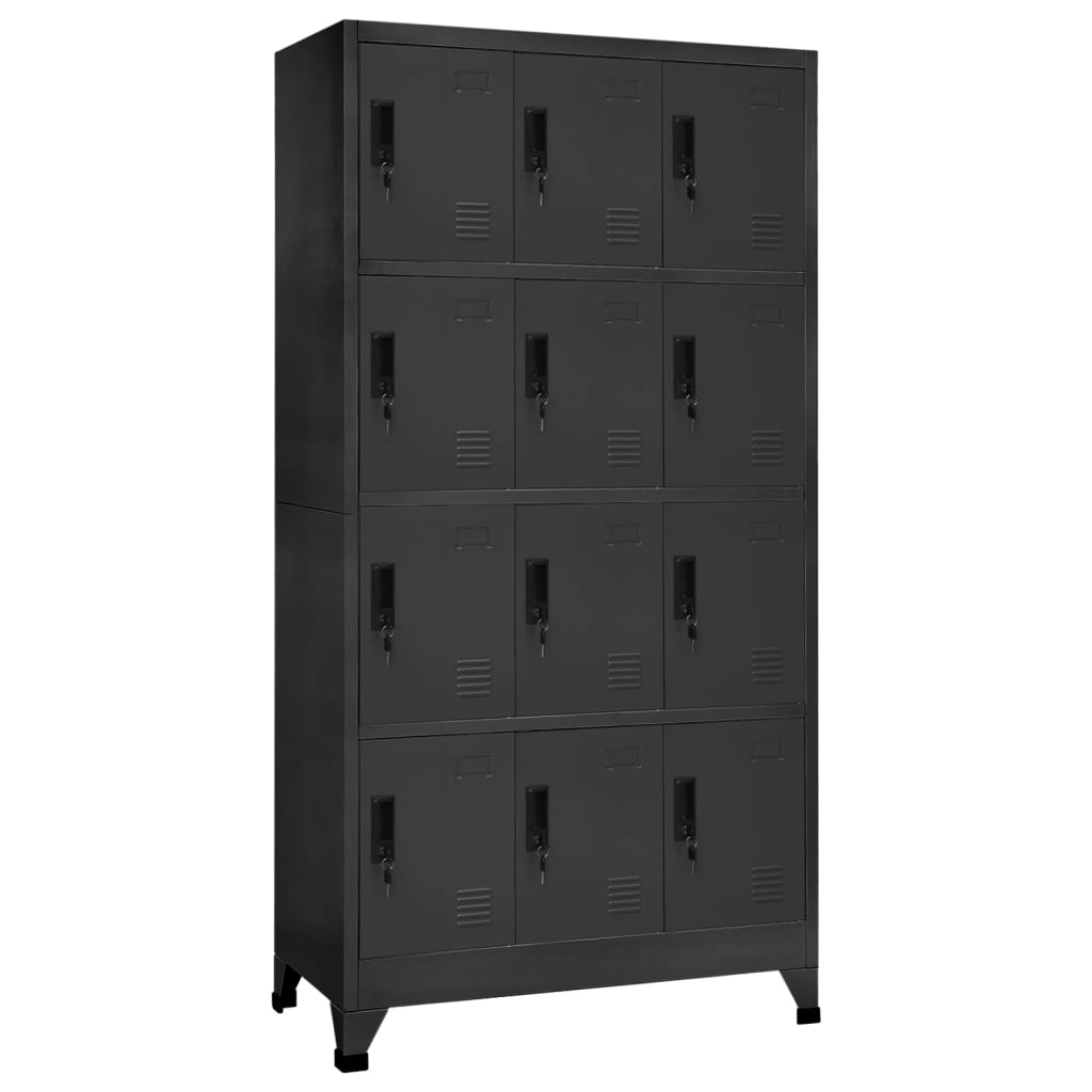 Lockerkast 90x45x180 cm staal antracietkleurig