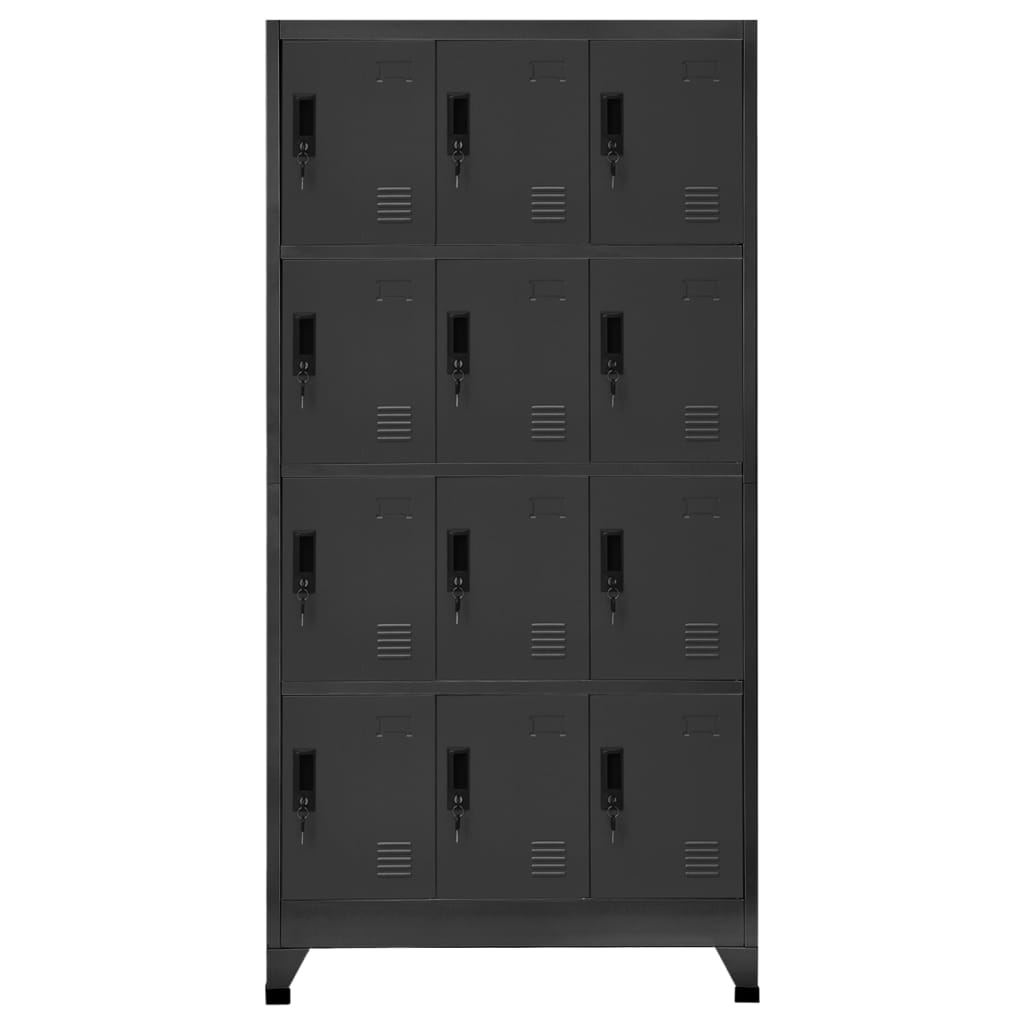 Lockerkast 90x45x180 cm staal antracietkleurig